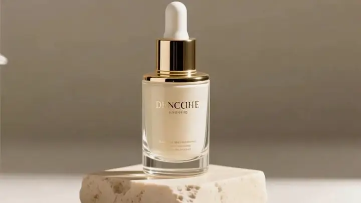 A refined skincare packaging shot used for a first-and-last-frame transition example.