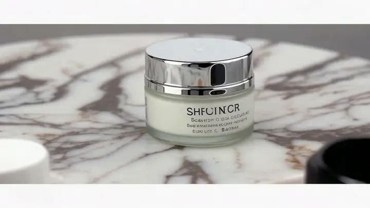 A premium skincare bottle on a marble pedestal in a polished Seedance Quality product shot.