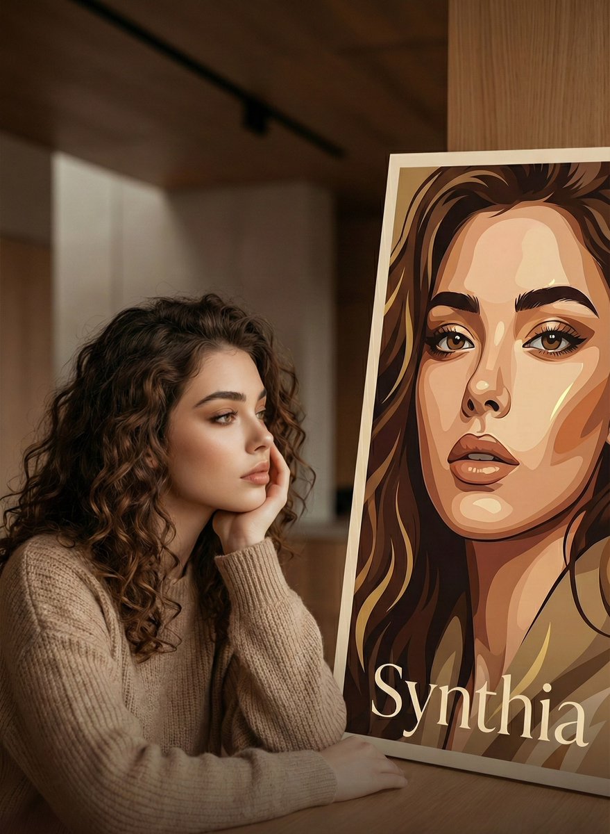 Cinematic Portrait with Vector Poster Reflection