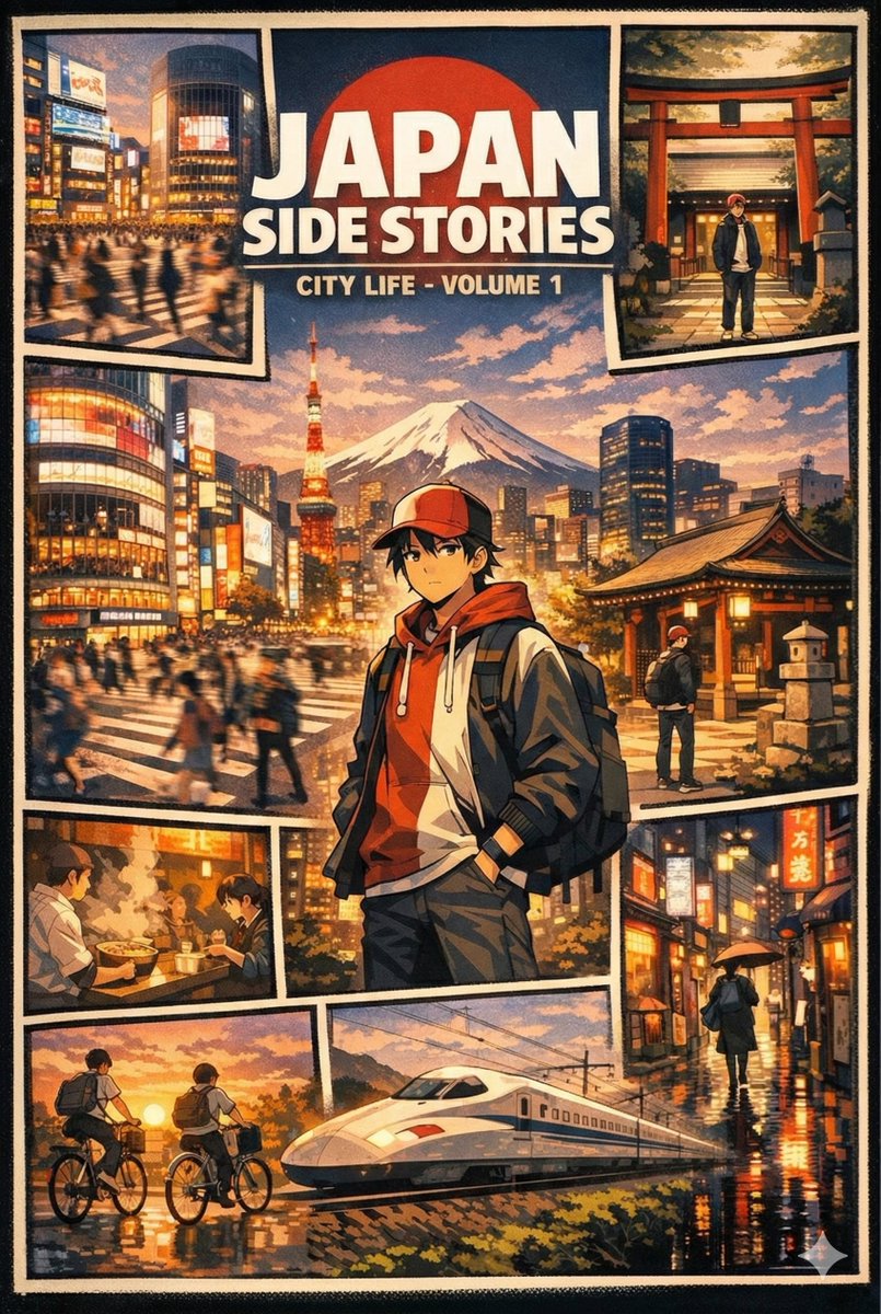 Anime Style City Life Posters (Italy, France, Japan, Korea)