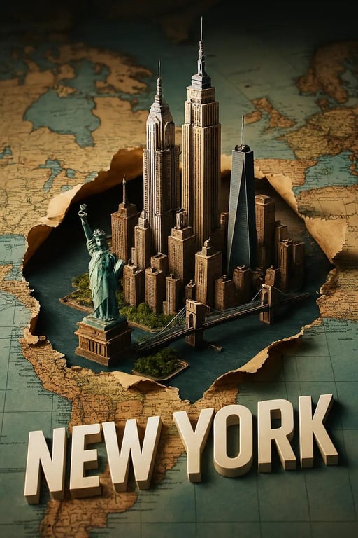 Miniature 3D City Model Travel Poster
