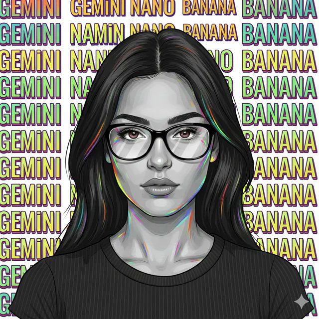 Cinematic Headshot with Multi-Colored Light Splashes and Typographic Background