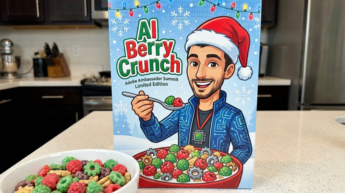 Festive AI Cereal Box Mascot Transformation