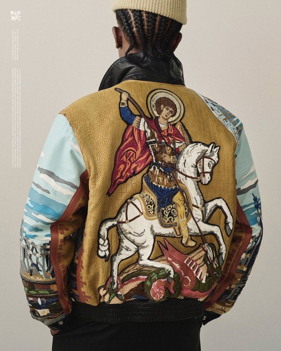 High-End Fashion Editorial: Byzantine Iconography Varsity Jacket