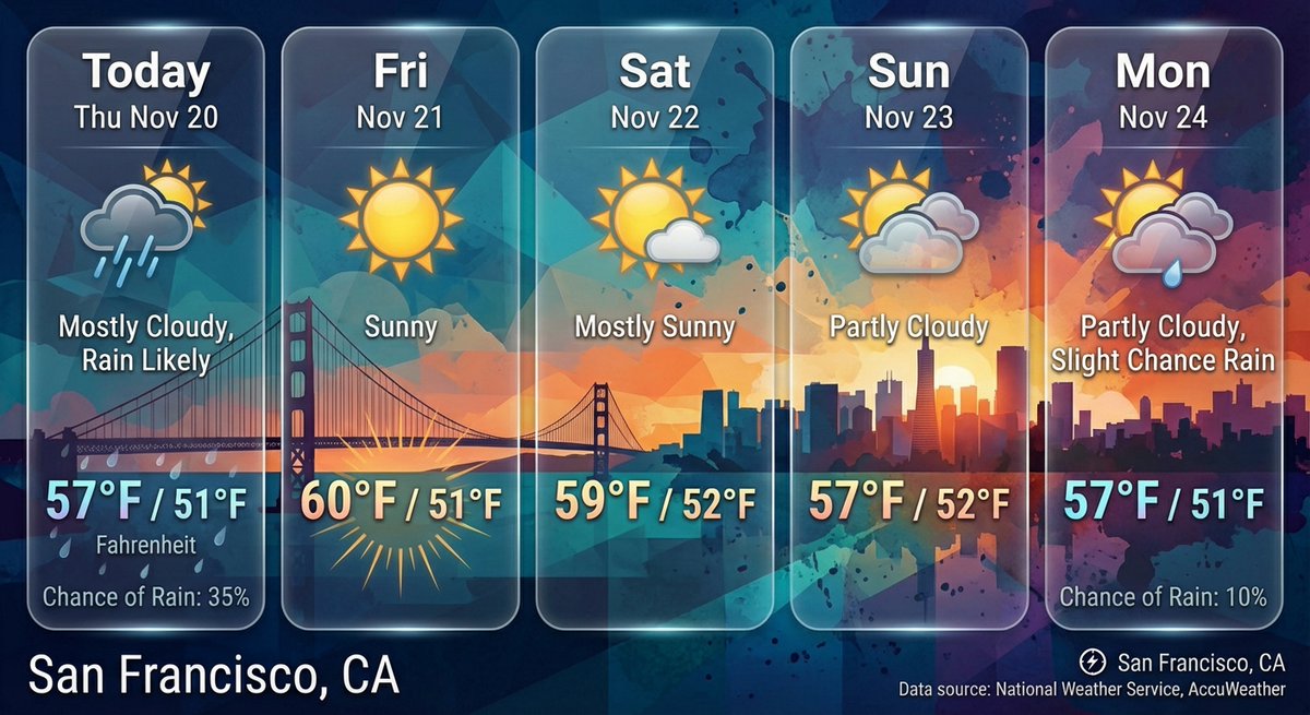 AI-Generated 5-Day Weather Forecast for San Francisco