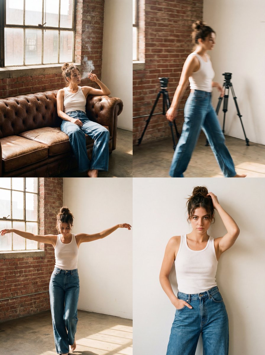 1990s Aesthetic Editorial Photo Shoot of a Stylish Woman