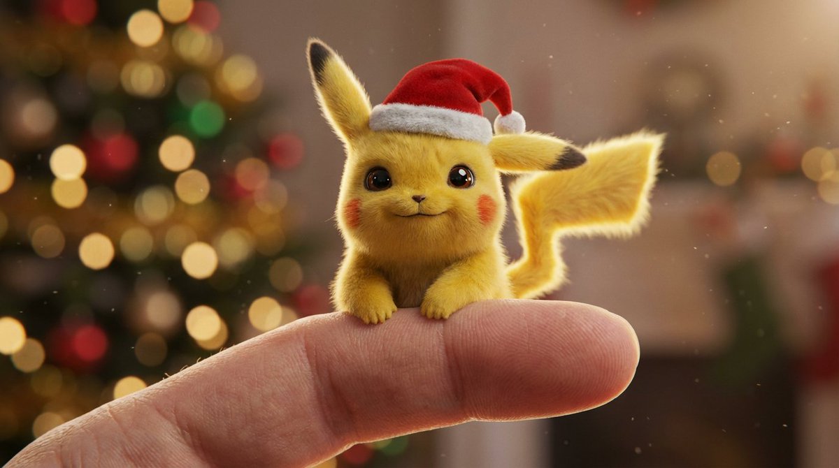 Ultra-Realistic Macro Shot of Tiny Pikachu with Santa Hat