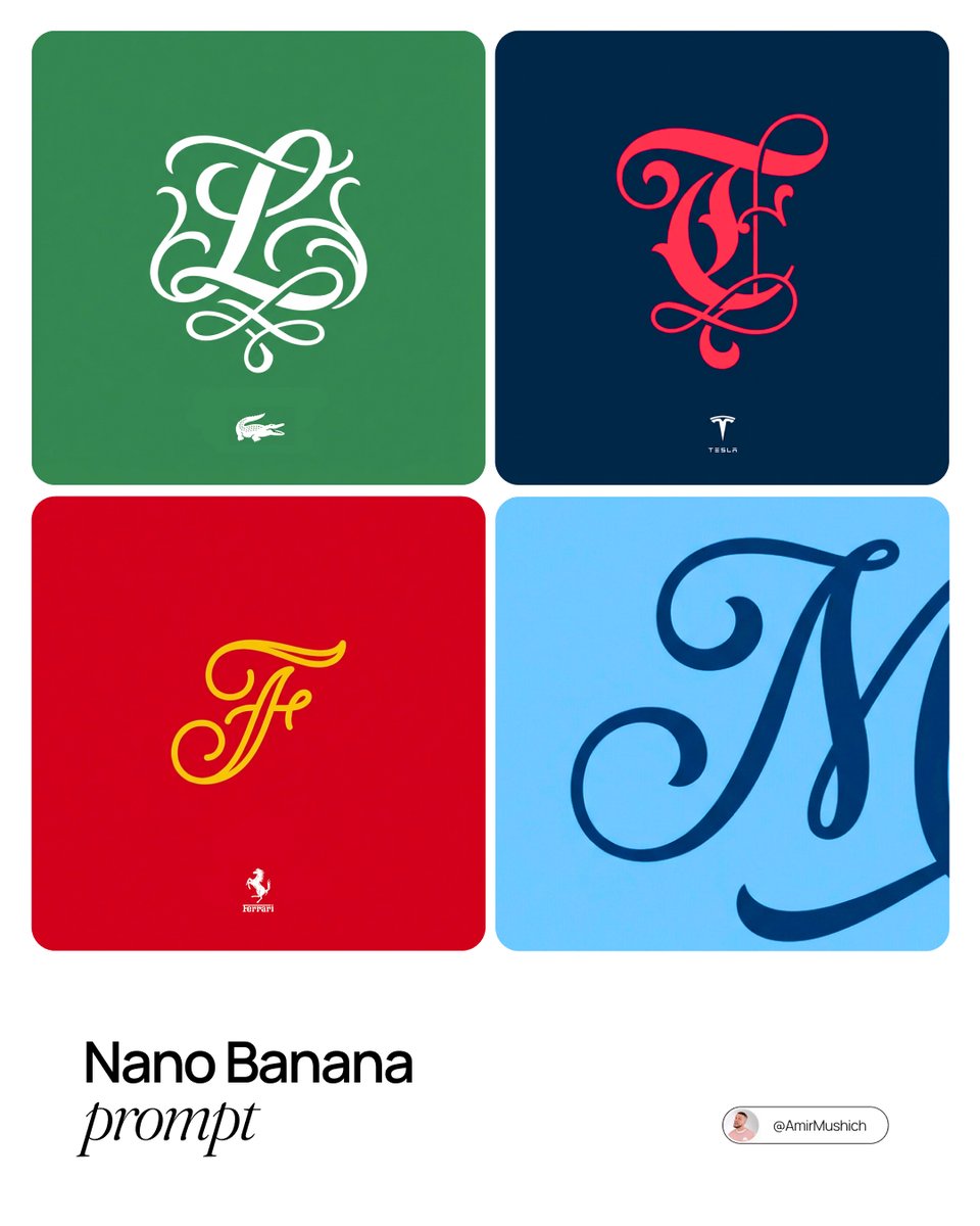 Calligraphic Monogram Logo Design Prompt (Flat Vector)