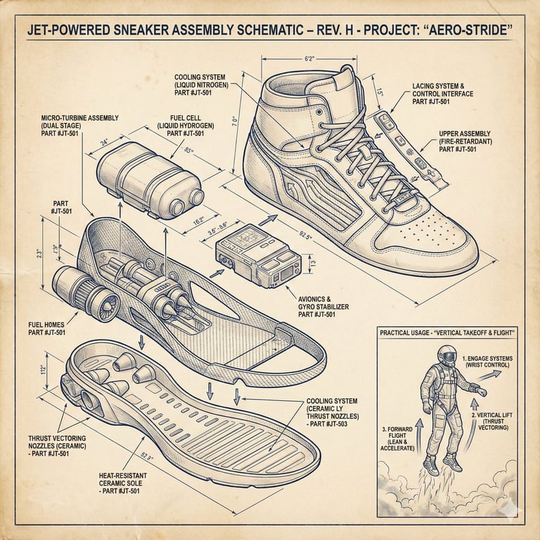 Exploded Technical View of Sci-Fi Inventions