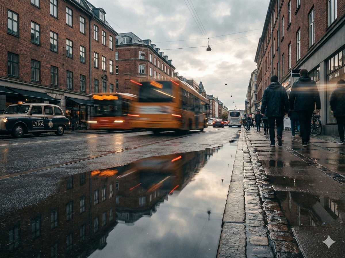 Ultra-Real Cinematic City Street After Rain