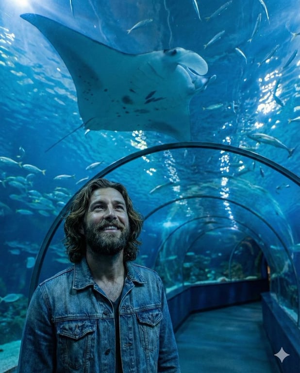 Studio Quality Underwater Photography in a Clear Tunnel