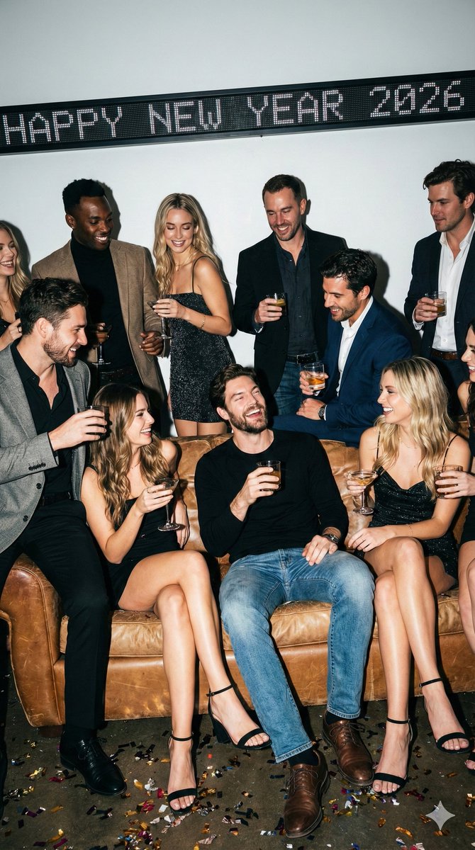Realistic New Year's Eve Party Flash Photography