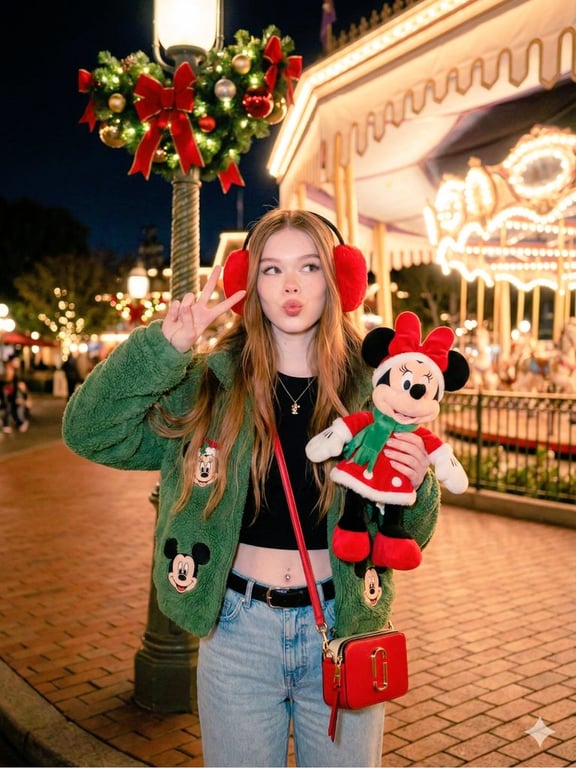Photorealistic Christmas Portrait at Disney Park