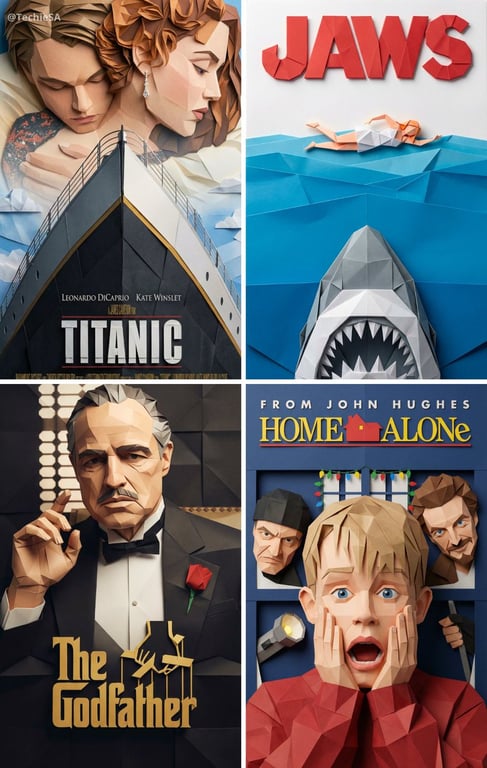 Origami Movie Poster Transformation