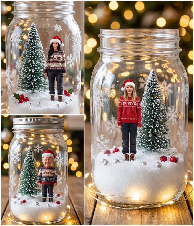 Tiny Christmas Character Trapped in a Jar