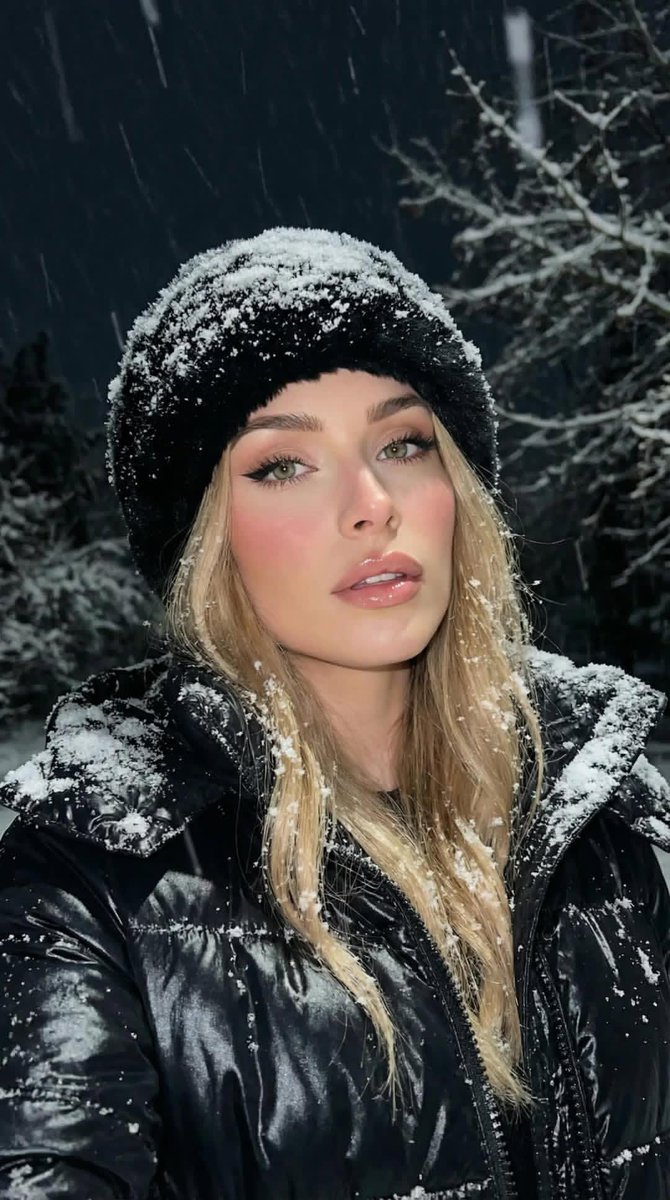 Cinematic Winter Snow Portrait Selfie