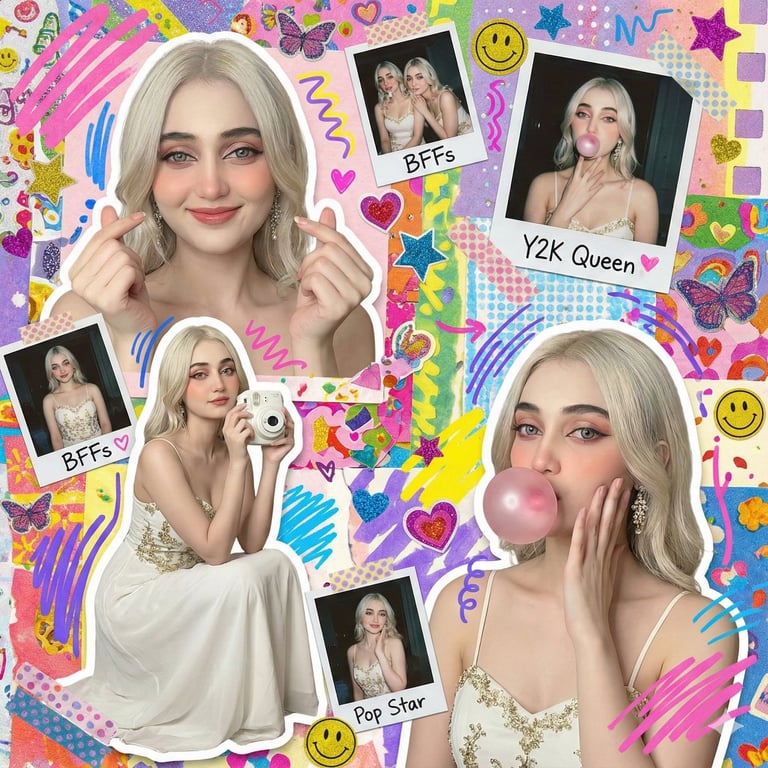Colorful Y2K Scrapbook Poster Aesthetic