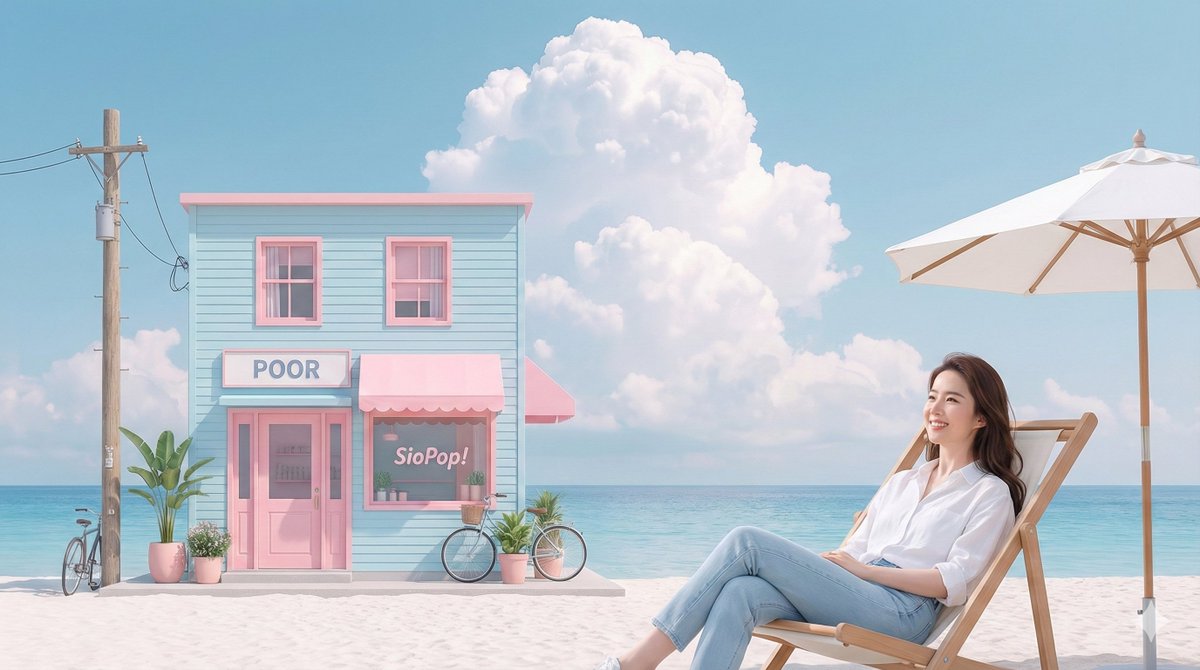 Adding a Character to a Pastel Coastal Scene (Image-to-Image)