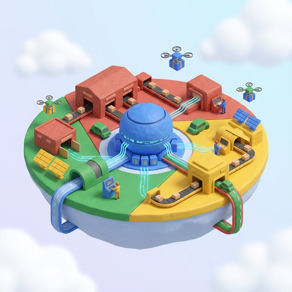 3D Isometric Logistics Hub from Logo (Claymorphism Style)