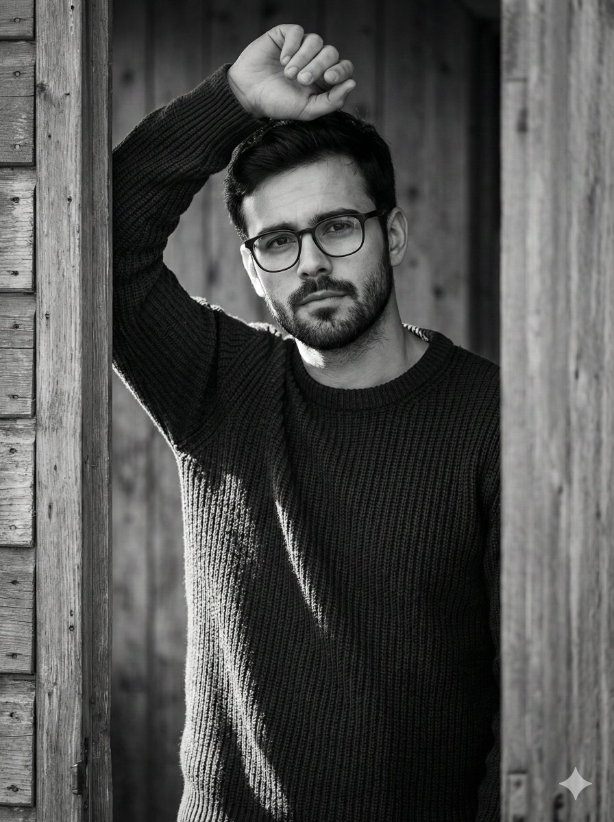 Cinematic Black and White Fine-Art Portrait