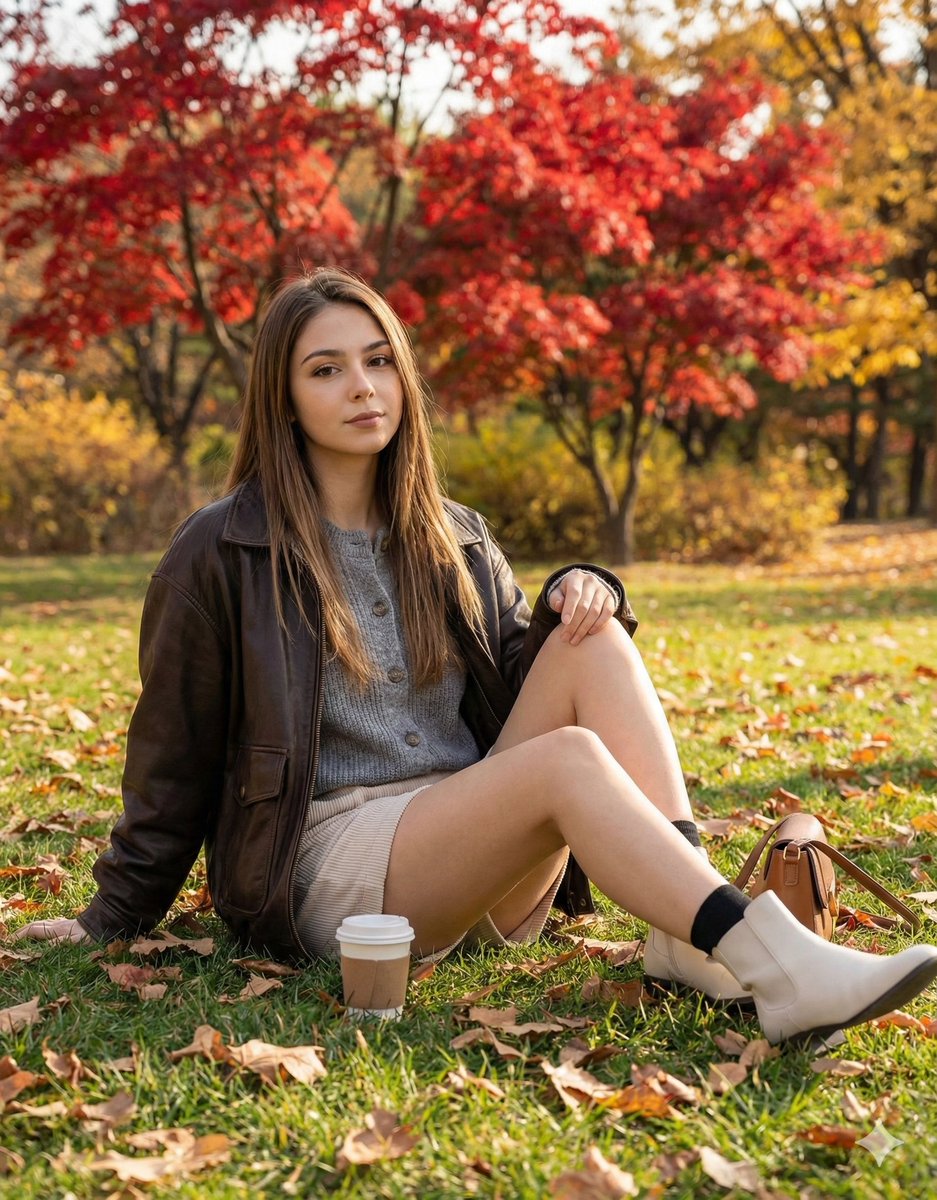 Autumn Lifestyle Portrait of a Woman (Structured JSON Prompt)