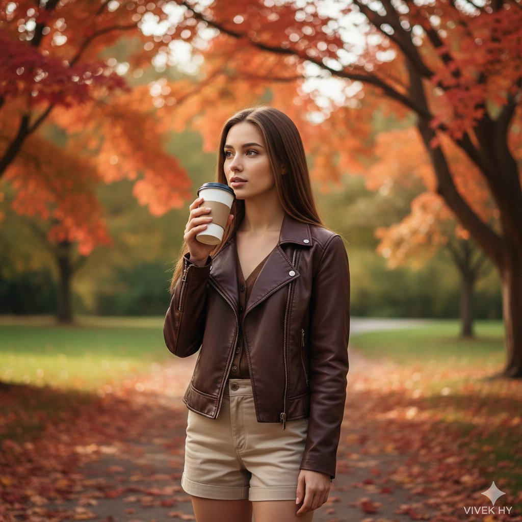 Cinematic Autumn Coffee Portrait (8K)