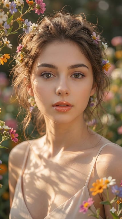 Hyper-Realistic Editorial Portrait: Soft Light and Serene Moments