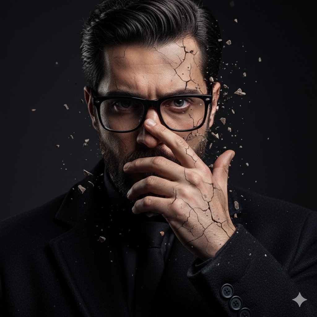 Ultra-Realistic 8K Psychological Portrait with Stone Skin Texture