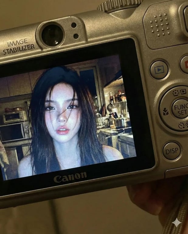 Early 2000s Digital Camera Snapshot on Screen