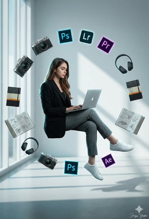 Cinematic Levitation Portrait of a Creative Professional