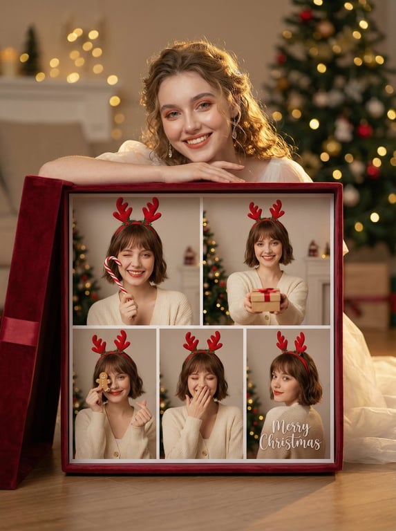 Christmas Gift Box Inception Collage (3D Photo-in-Real-Life)