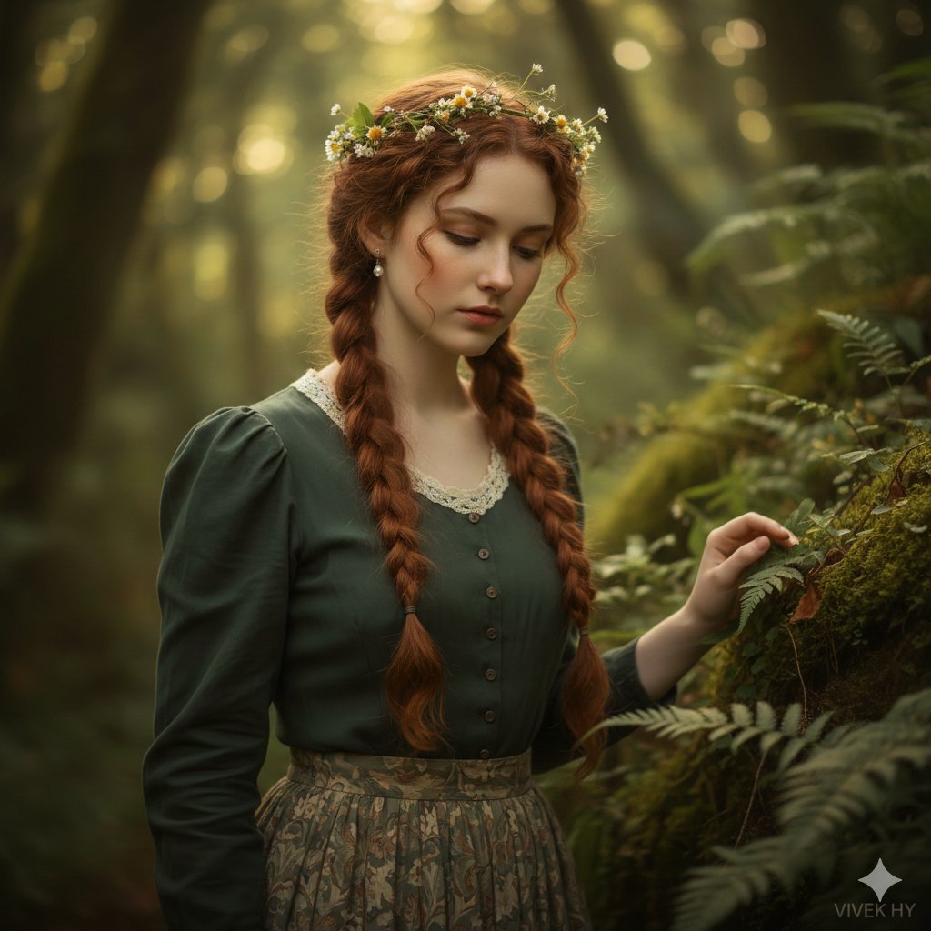 Romantic Cottagecore Forest Portrait