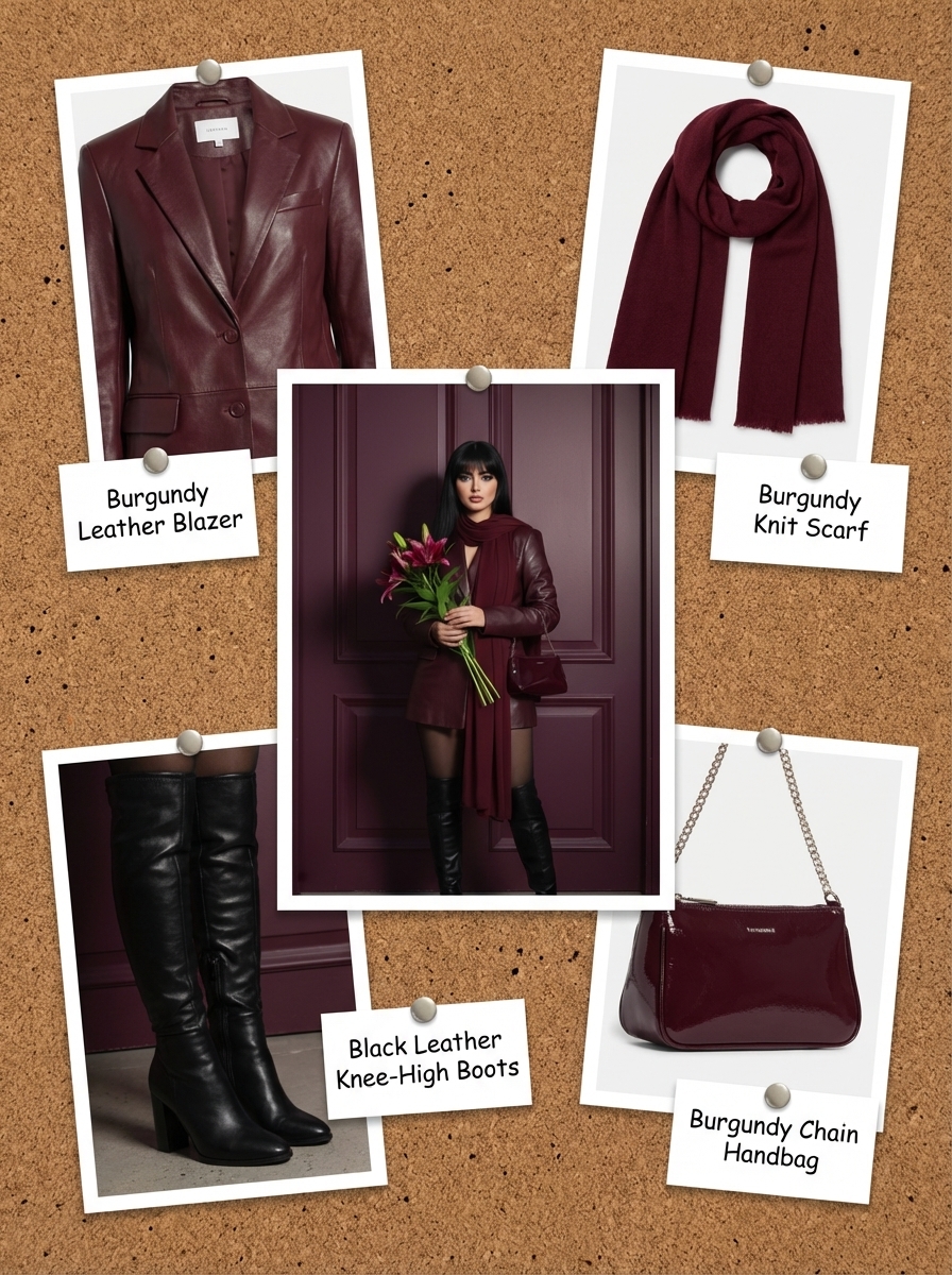 Fashion Product Collage on Corkboard