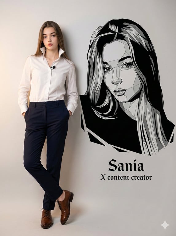Photorealistic Portrait with Graphic Vector Elements and Typography