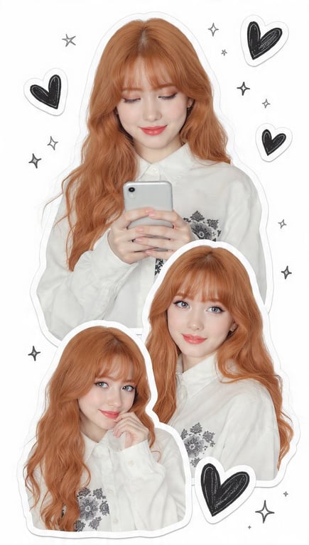 Soft Girl Aesthetic Photocollage of a Young Woman