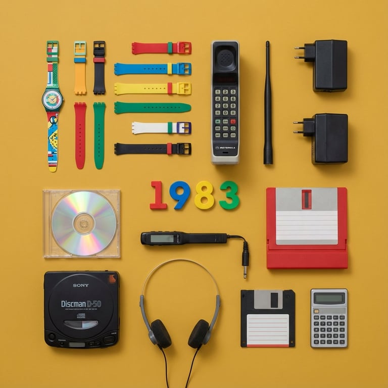 1983 Gadget Knolling Flat Lay Photography