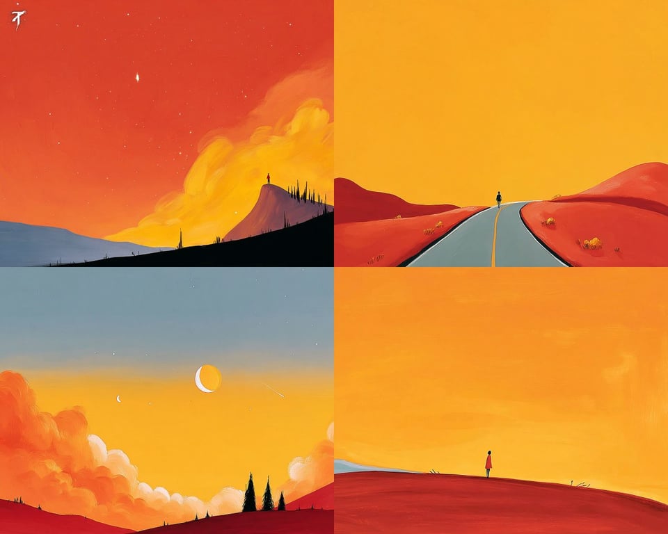 Warm Minimalist Landscape with Soft Gradients