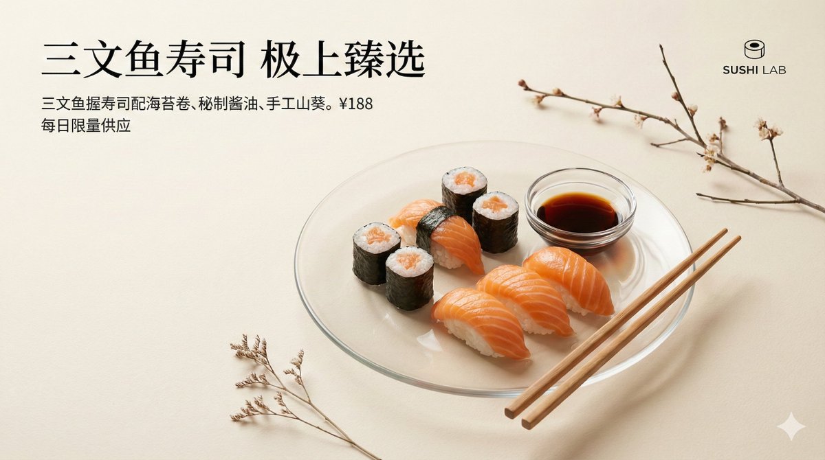 Minimalist Tempura Food Photography Menu Design