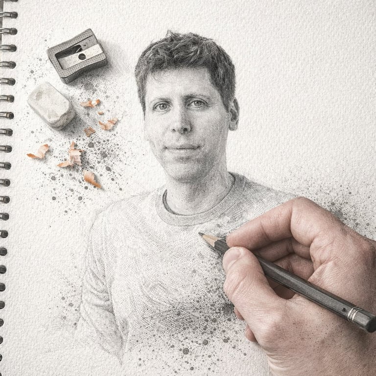 Reimagined Subject as Ultra-Detailed 3D Graphite Sketch