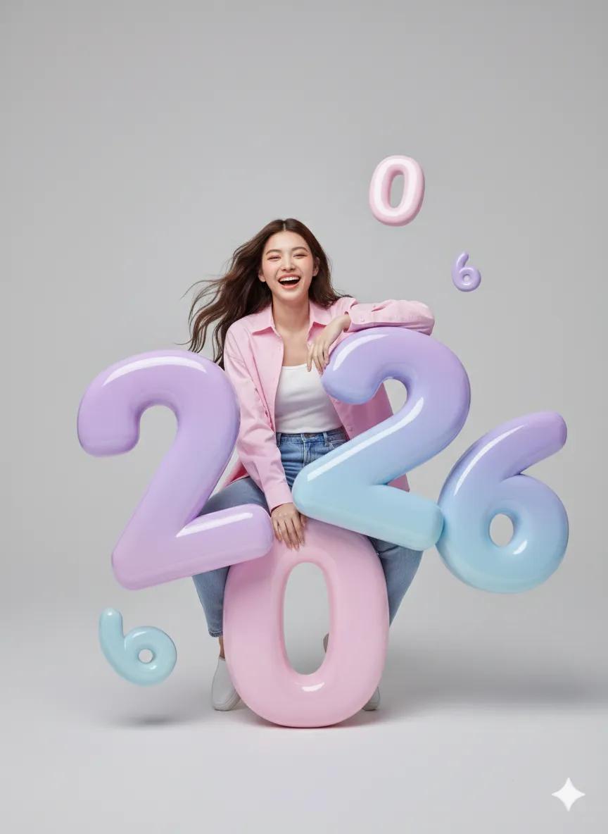 Cute Pastel 2026 Advertising Poster