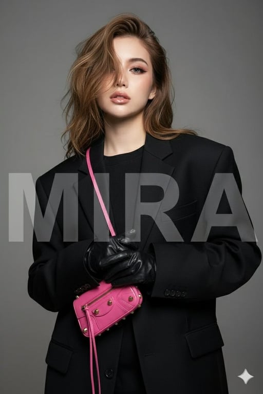 High-Fashion Editorial Portrait with Balenciaga Clutch