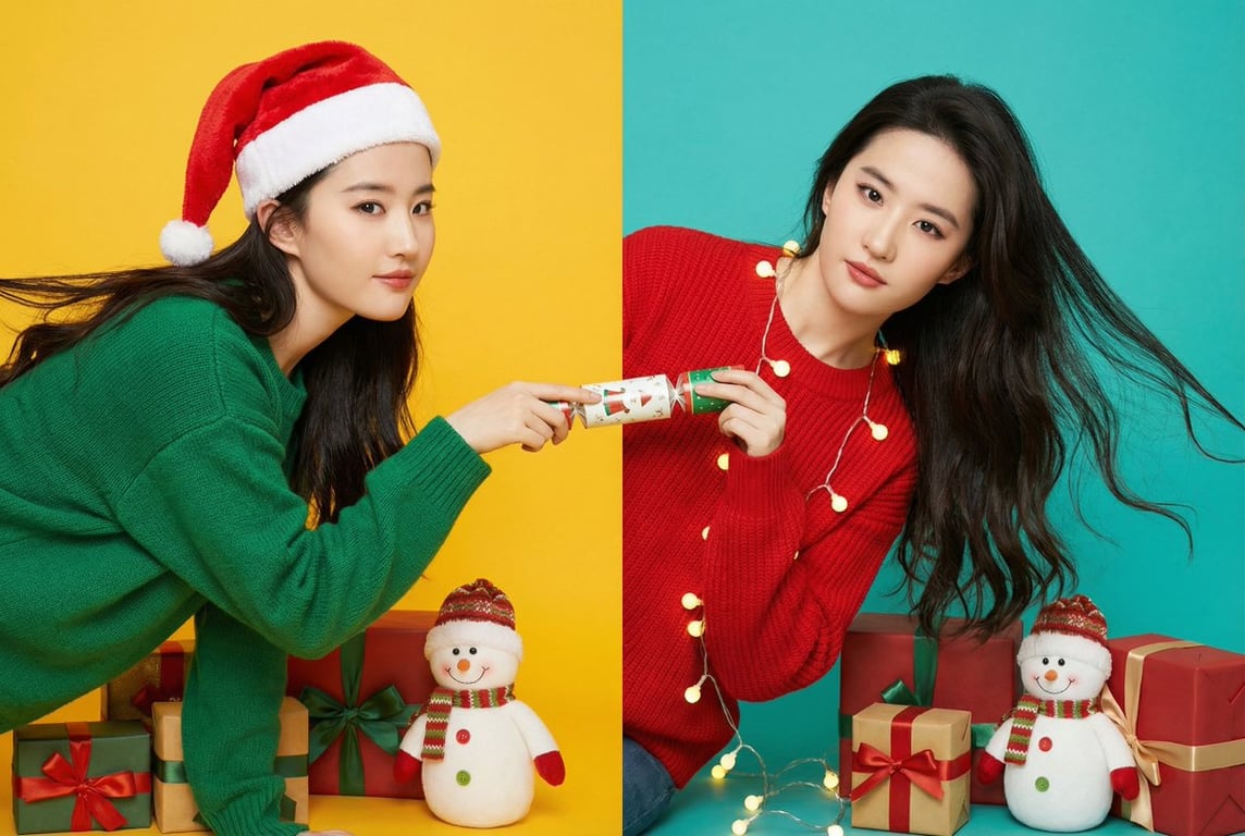 Christmas Twin Concept Studio Photography