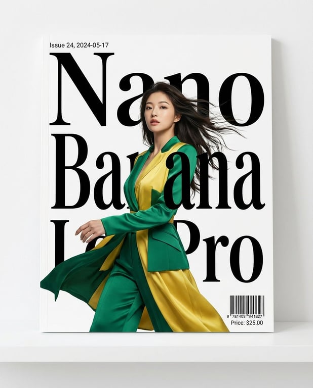 High-End Fashion Magazine Cover with "Nano Banana Pro" Text