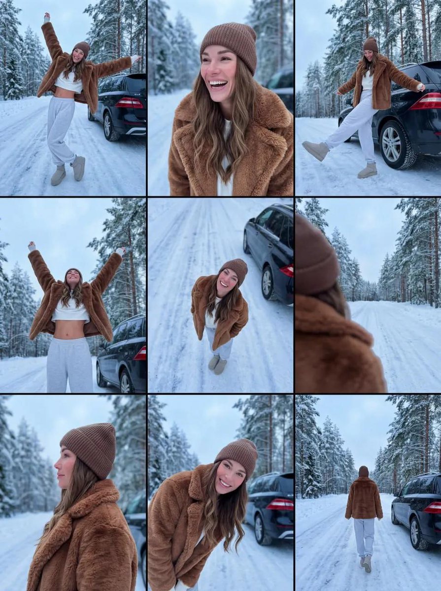 Photorealistic Winter Forest Lifestyle Collage