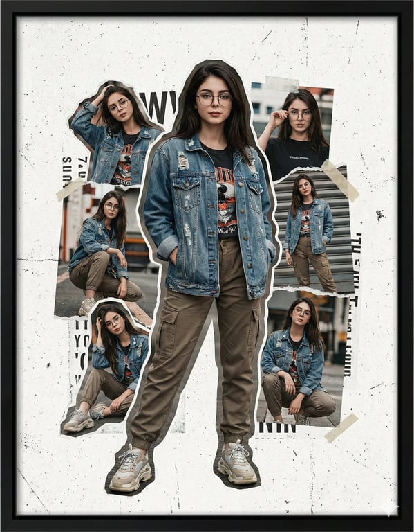 64K DSLR Modern Artistic Collage Poster of a Woman