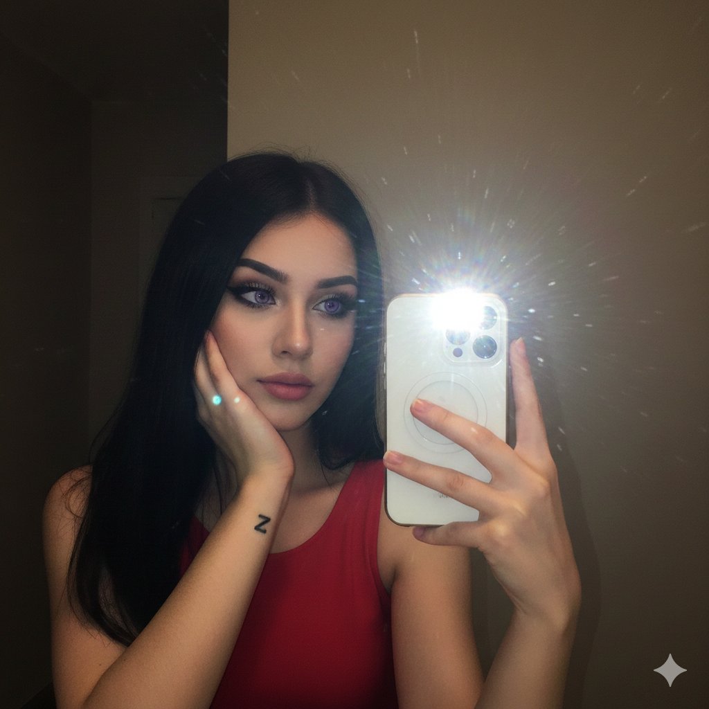 Detailed Selfie Description for AI Image Generation